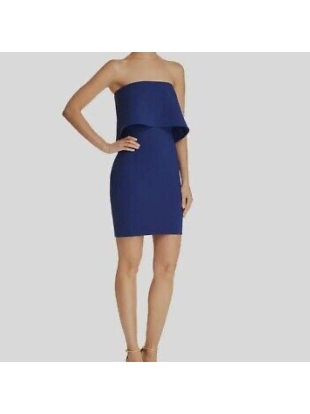 Amanda Uprichard Strapless Royal Blue Revolve Dress petite small